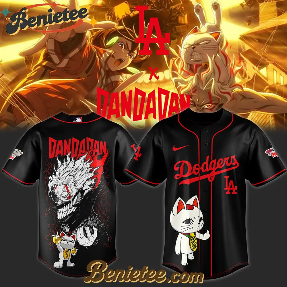 Los Angeles Dodgers x Dandadan Limited Baseball Jersey 2025, Custom Anime Trending, Gift For Anime Lovers - Benietee Shop