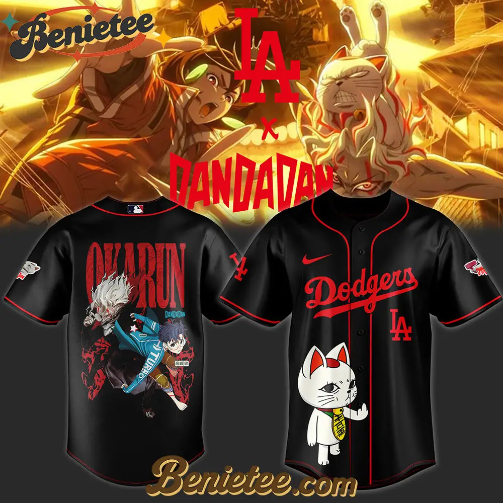Los Angeles Dodgers x Dandadan Limited Baseball Jersey 3 2025, Custom Anime Trending, Gift For Anime Lovers - Benietee Shop
