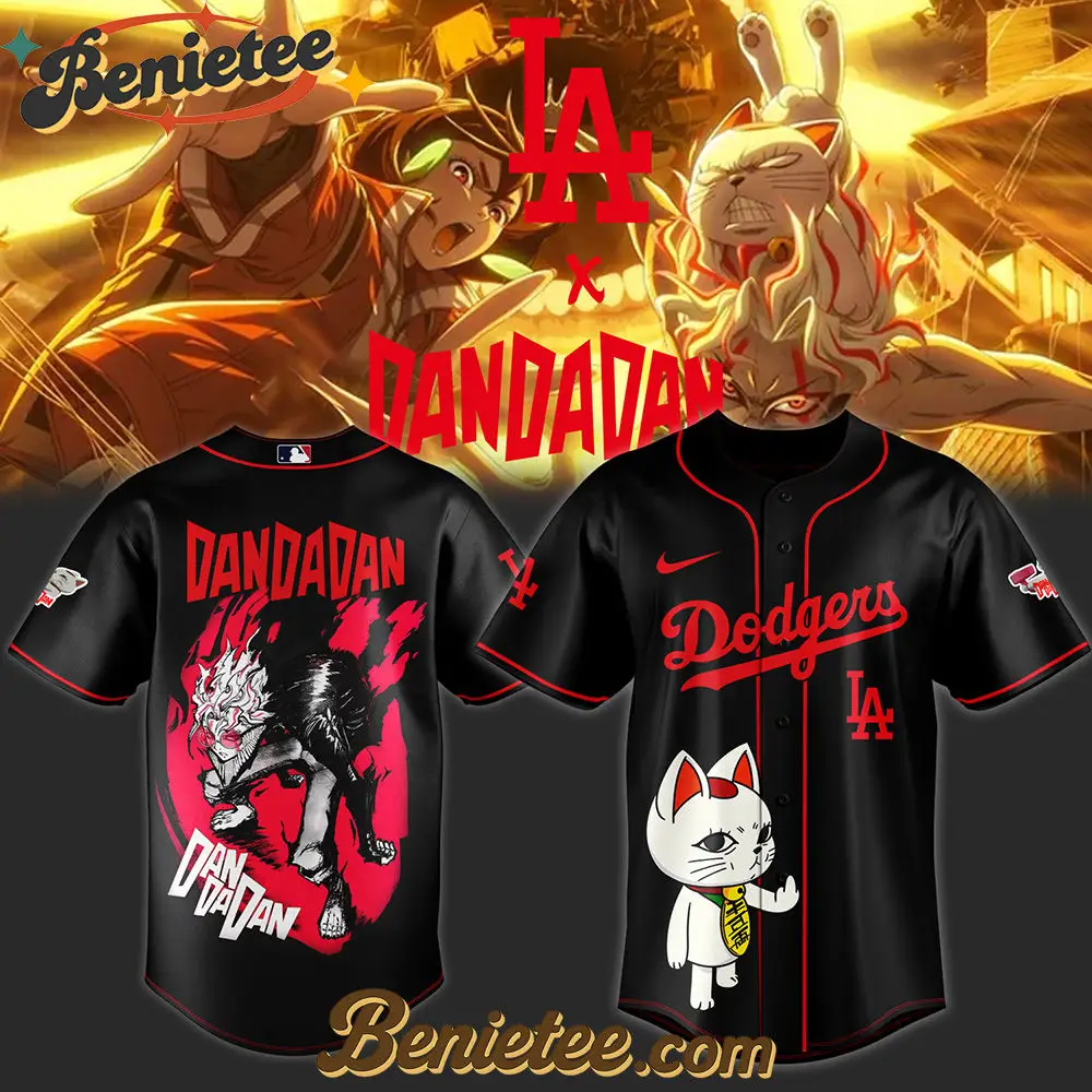 Los Angeles Dodgers x Dandadan Limited Baseball Jersey 4 2025, Custom Anime Trending, Gift For Anime Lovers - Benietee Shop