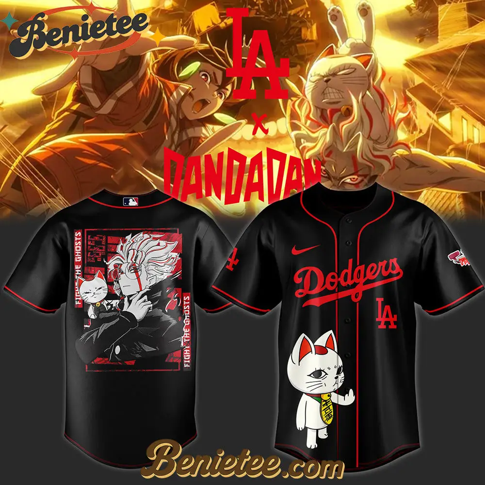 Los Angeles Dodgers x Dandadan Limited Baseball Jersey 5 2025, Custom Anime Trending, Gift For Anime Lovers - Benietee Shop