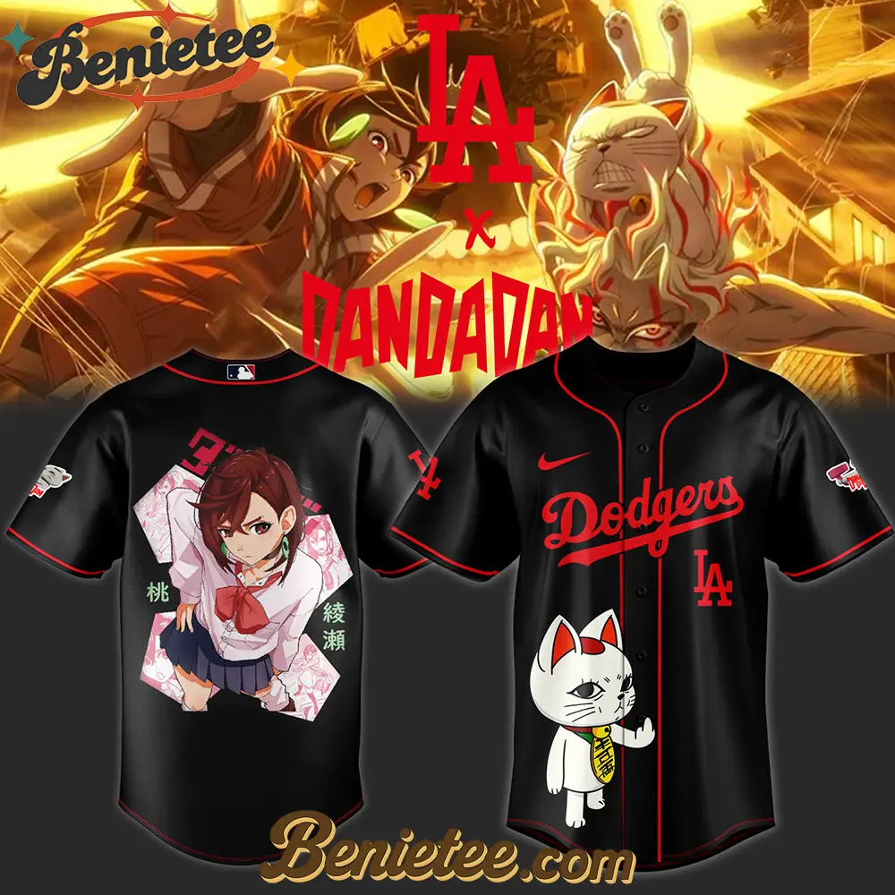 Los Angeles Dodgers x Dandadan Momo Limited Baseball Jersey 2025, Custom Anime Trending, Gift For Anime Lovers - Benietee Shop