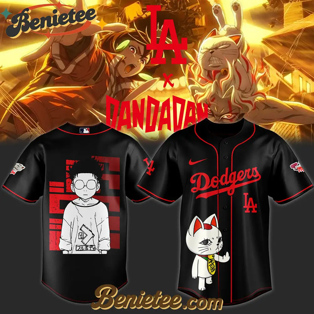 Los Angeles Dodgers x Dandadan Okarun Limited Baseball Jersey 2025, Custom Anime Trending, Gift For Anime Lovers - Benietee Shop