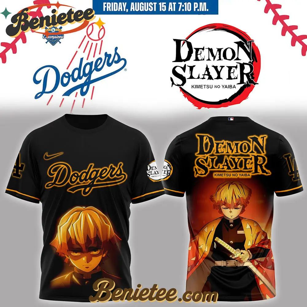Los Angeles Dodgers x Demon Slayer Baseball Jersey 2025, Custom Anime Trending, Gift For Anime Lovers - Benietee Shop