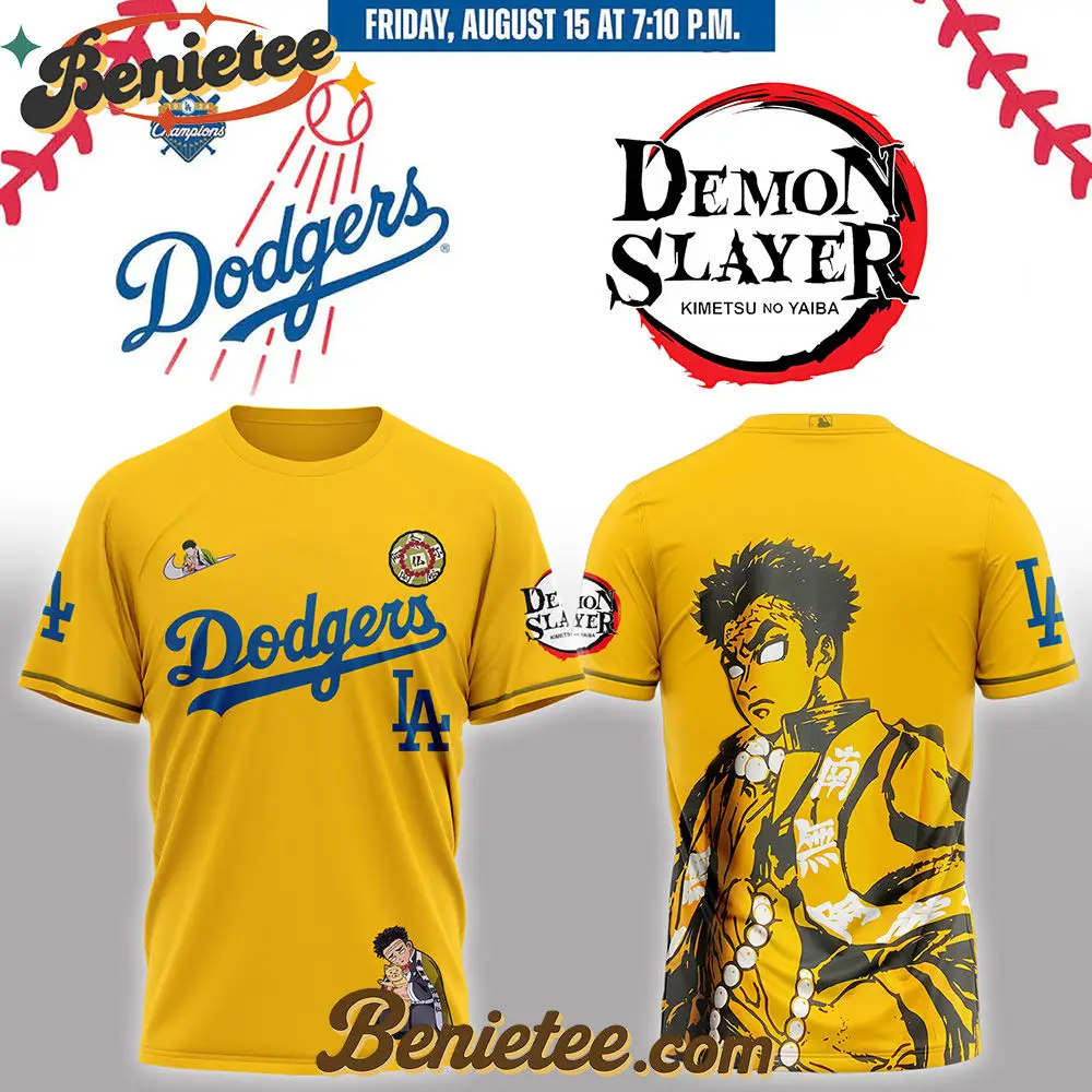 Los Angeles Dodgers x Demon Slayer Gyomei Himejima Baseball Jersey 2025, Custom Anime Trending, Gift For Anime Lovers - Benietee Shop