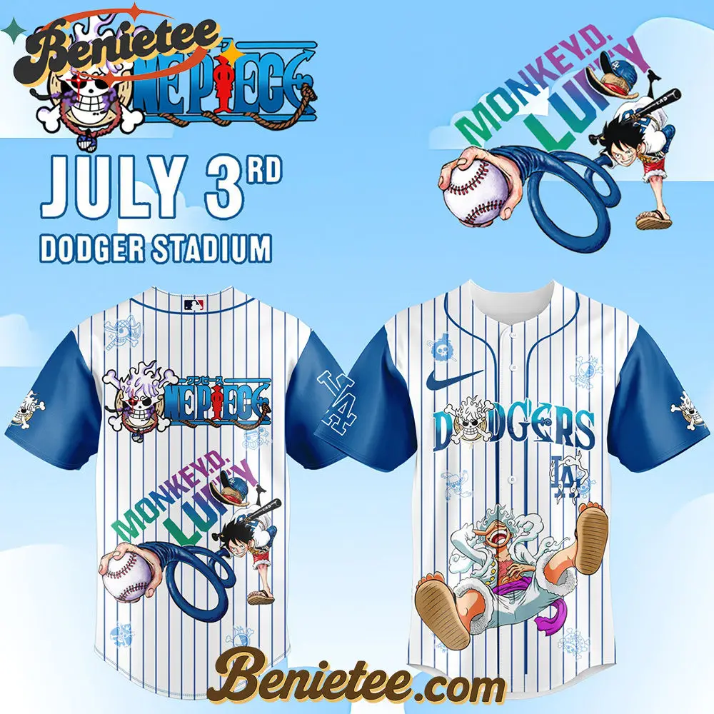 Los Angeles Dodgers x ONE PIECE Night Limited Luffy Gear 5 Baseball Jersey 2025, Custom Anime Trending, Gift For Anime Lovers - Benietee Shop
