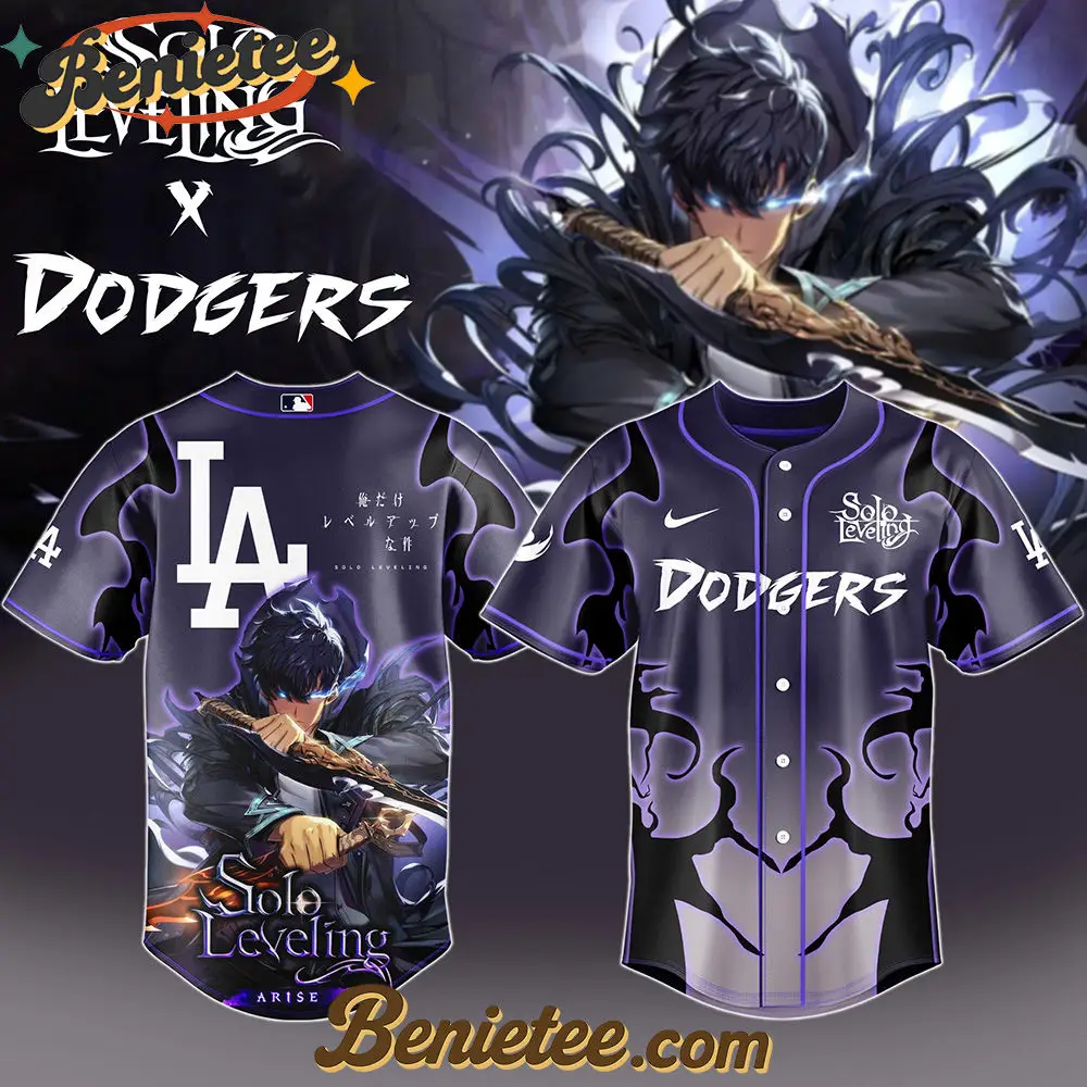 Los Angeles Dodgers x Solo Leveling Exclusive Baseball Jersey, Custom Anime Trending, Gift For Anime Lovers - Benietee Shop
