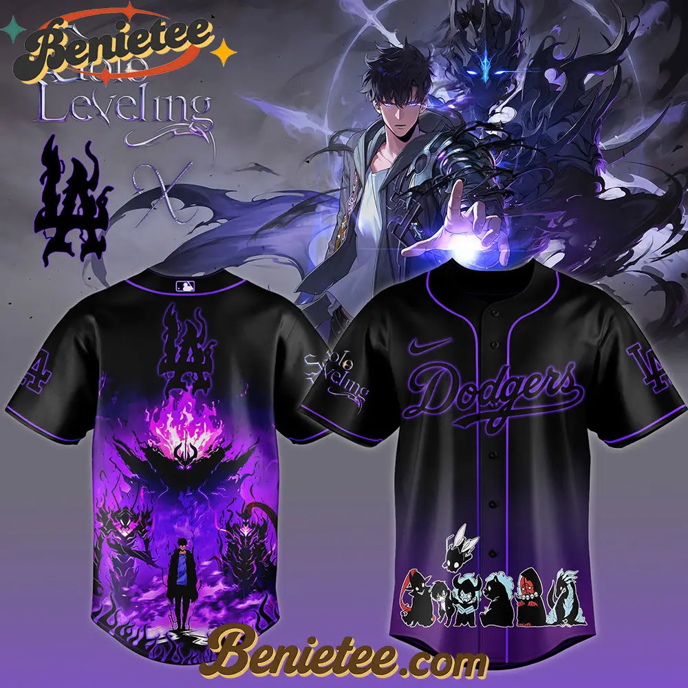 Los Angeles Dodgers x Solo Leveling Limited Baseball Jersey 2025, Custom Anime Trending, Gift For Anime Lovers - Benietee Shop
