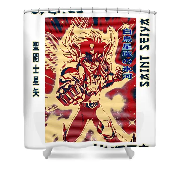 Love Cygnus Art Saint Seiya Shower Curtain | Anime Shower Curtains
