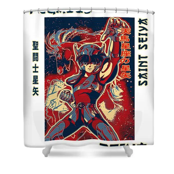 Love Pegasus Art Saint Seiya Shower Curtain | Anime Shower Curtains