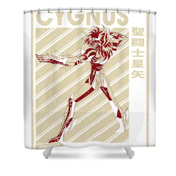 Love Saint Seiya Art Cygnus Character Shower Curtain | Anime Shower Curtains