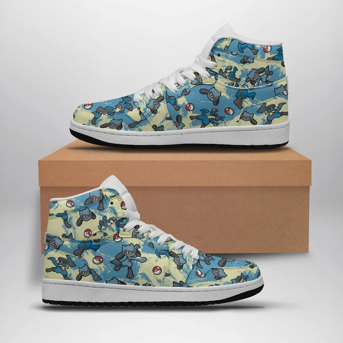 Lucario Pattern Pokemon Air Jordan 1 Shoes