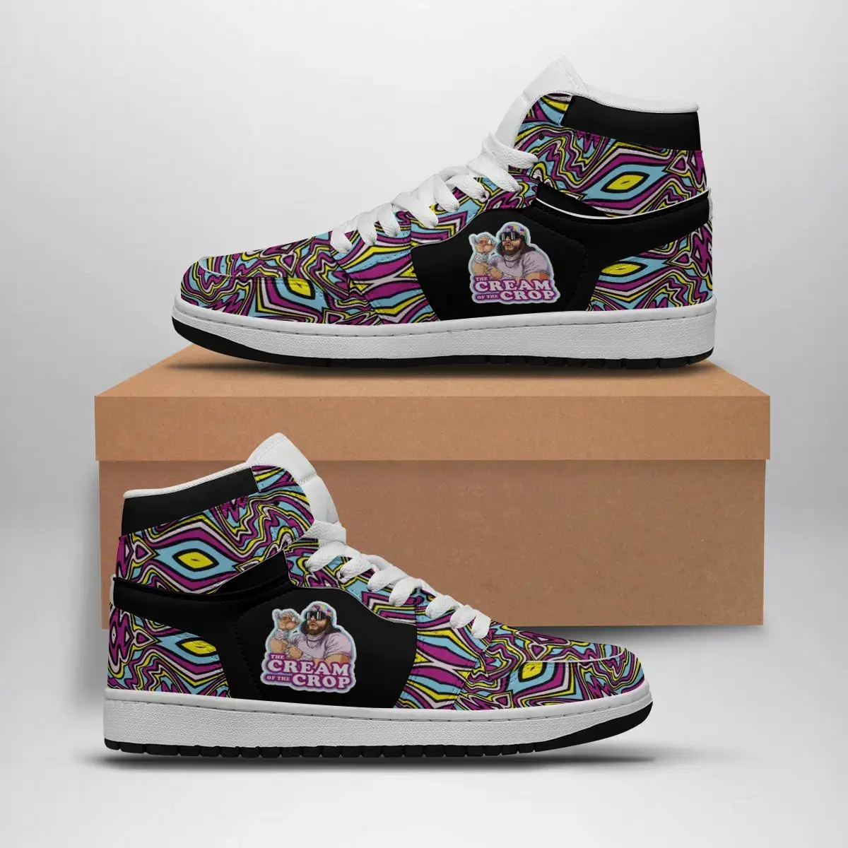 Macho Man Cream of the Crop Air Jordan 1 Shoes