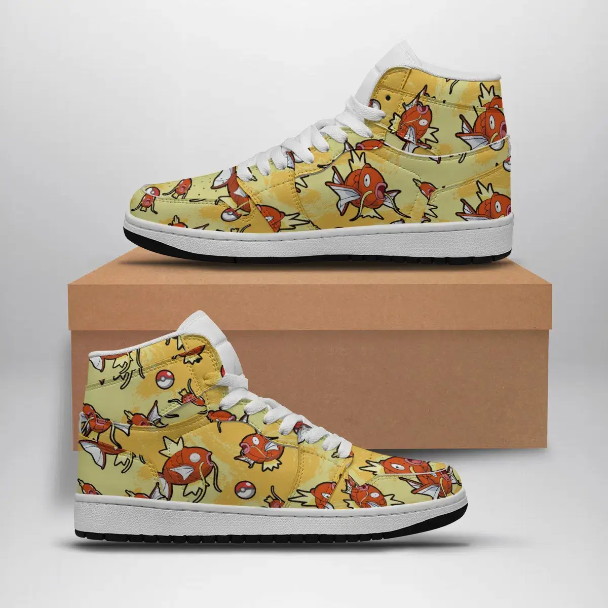 Magikarp Pattern Pokemon Air Jordan 1 Shoes