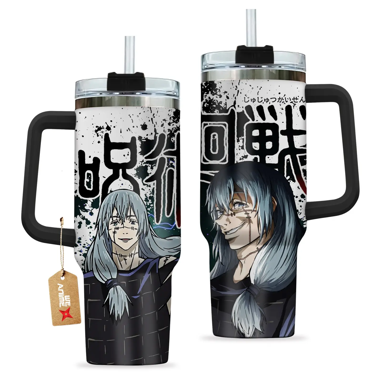 Mahito Jujutsu Kaisen Anime Custom  Quencher   40oz Stainless Steel Tumbler With Handle HG