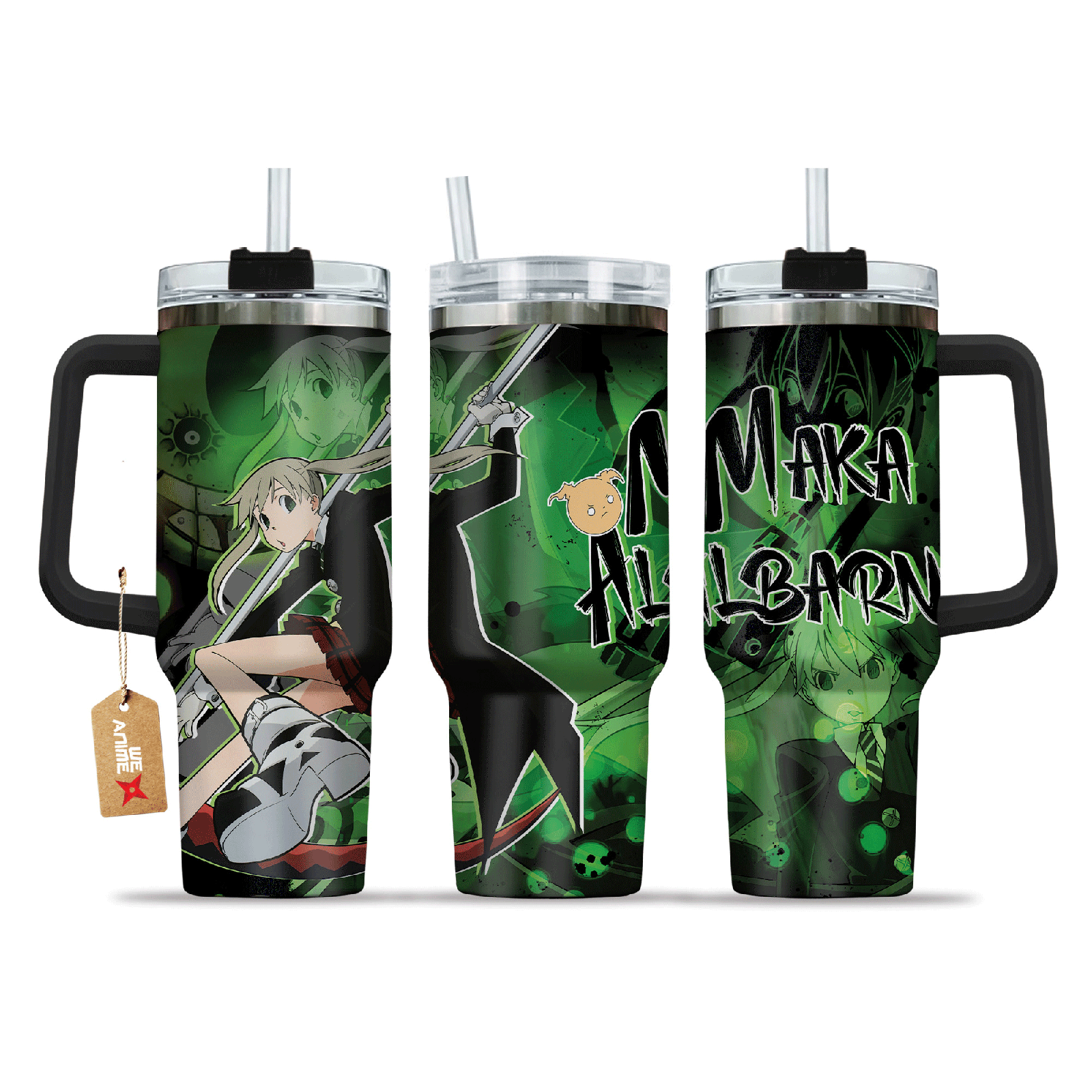 Maka Albarn Soul Eater Anime Custom  40oz Quencher Stainless Steel Tumbler With Handle, Best Gift Idea NVA