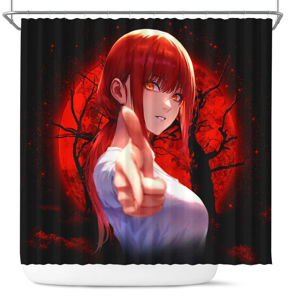 Makima Chainsaw Man 2 Moonlight Shower Curtain