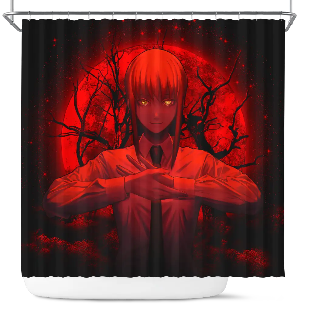 Makima Chainsaw Man Anime Moonlight Shower Curtain