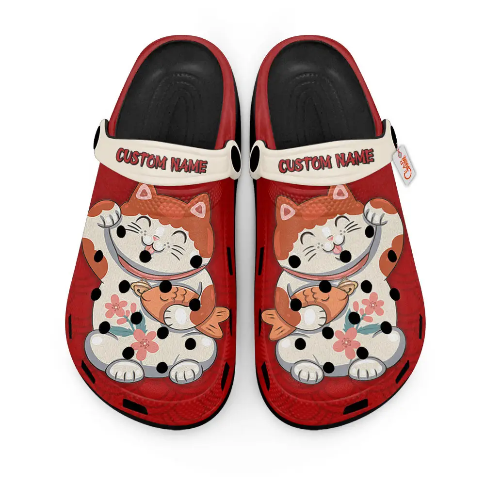 Maneki Neko Japan Edition Premium Clogs Personalized Name