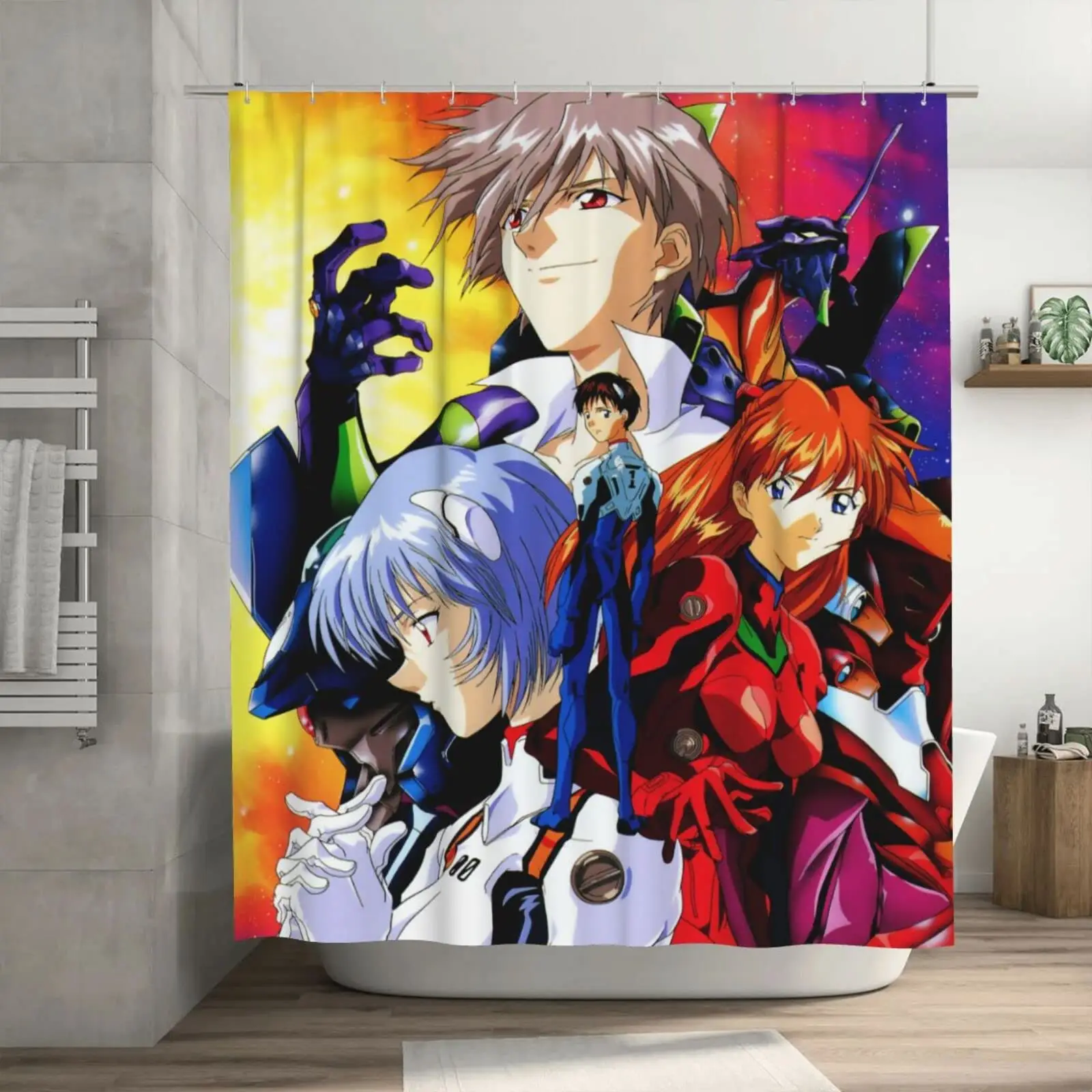 Mecha Anime Characters Shower Curtain