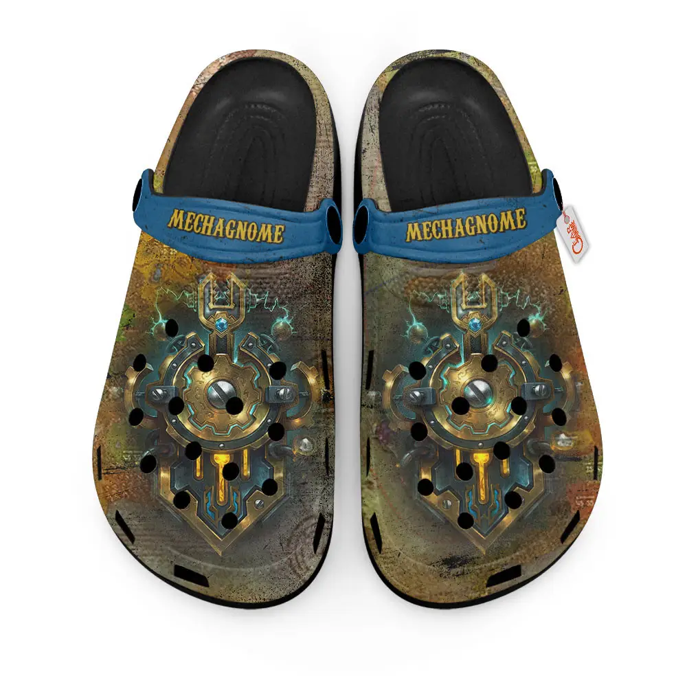 Mechagnome World Of Warcraft Edition Premium Clogs for True Fans Custom Name