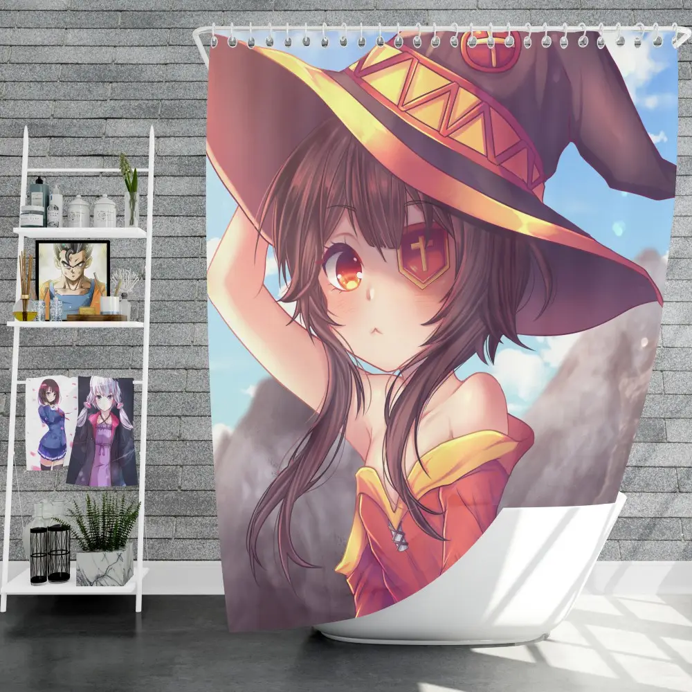 Megumin Konosuba Fairy Tail Anime Shower Curtain