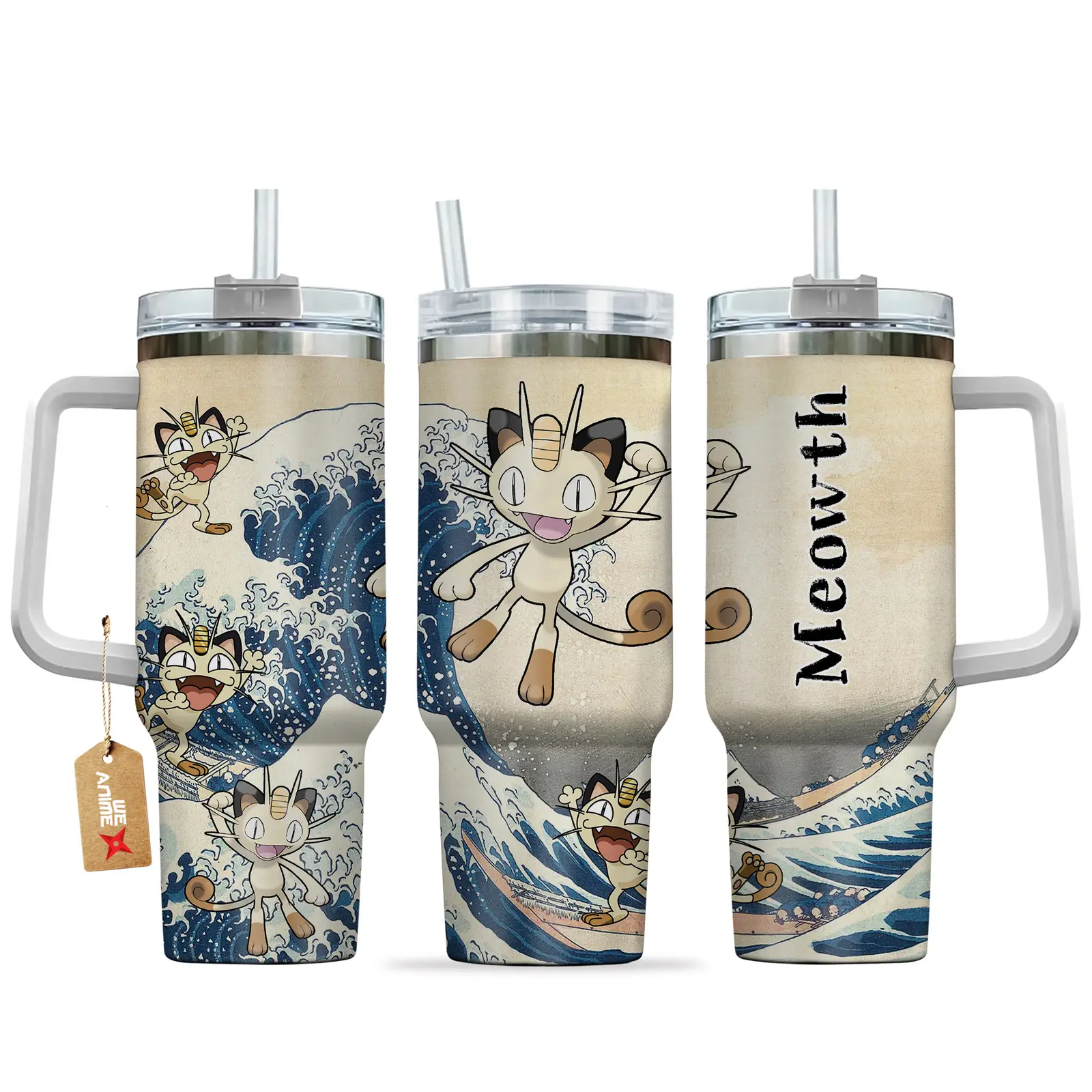 Meowth Anime Tumbler 40oz Kanagawa Collection