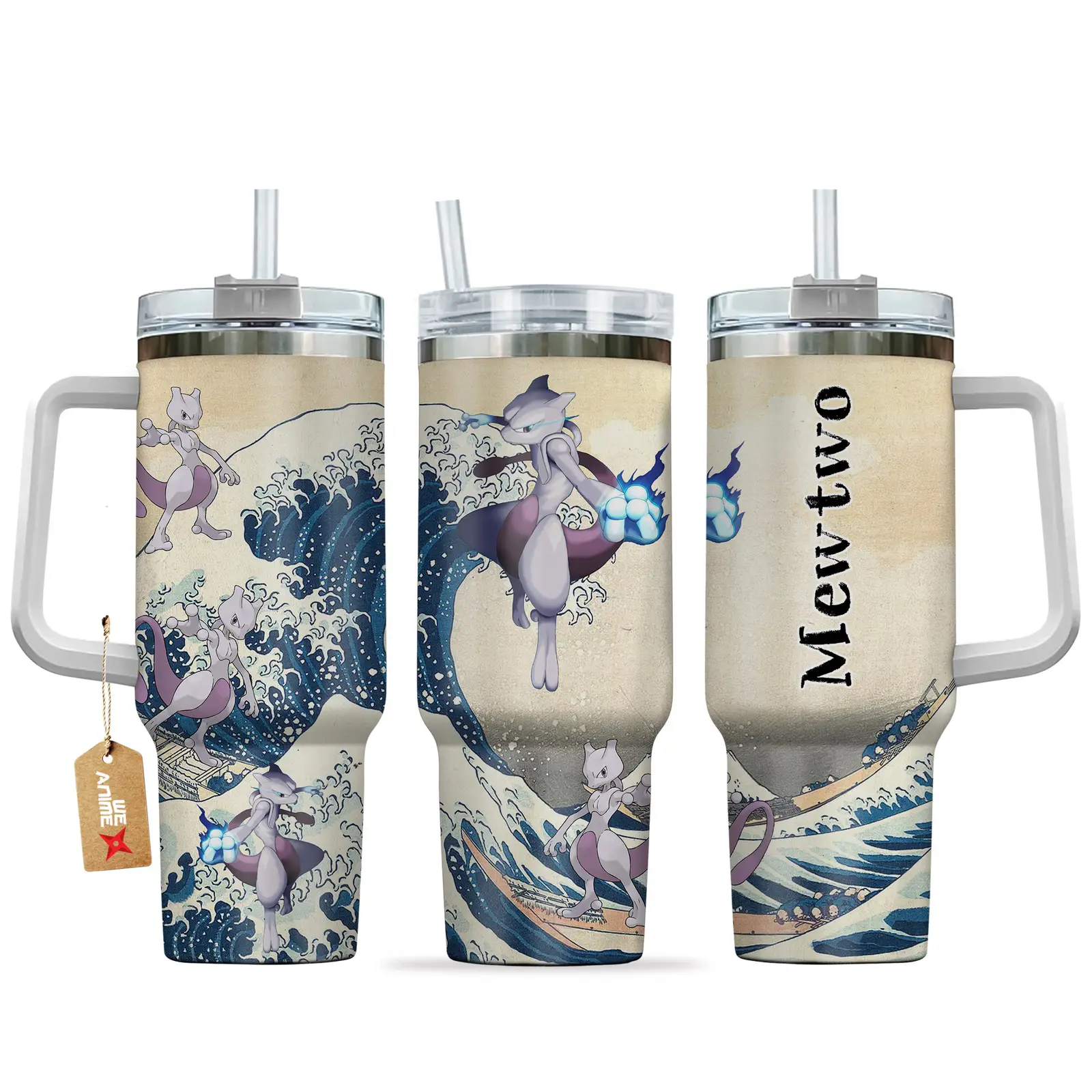Mewtwo Anime Tumbler 40oz Kanagawa Collection