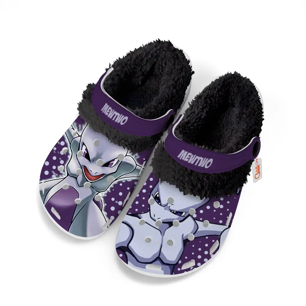 Mewtwo Edition Fleece-Lined Clogs Personalized Name