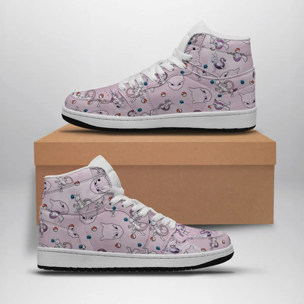 Mewtwo Pattern Pokemon Air Jordan 1 Shoes