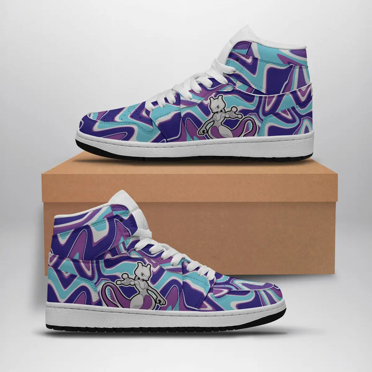 Mewtwo Trippy Pokemon Air Jordan 1 Shoes