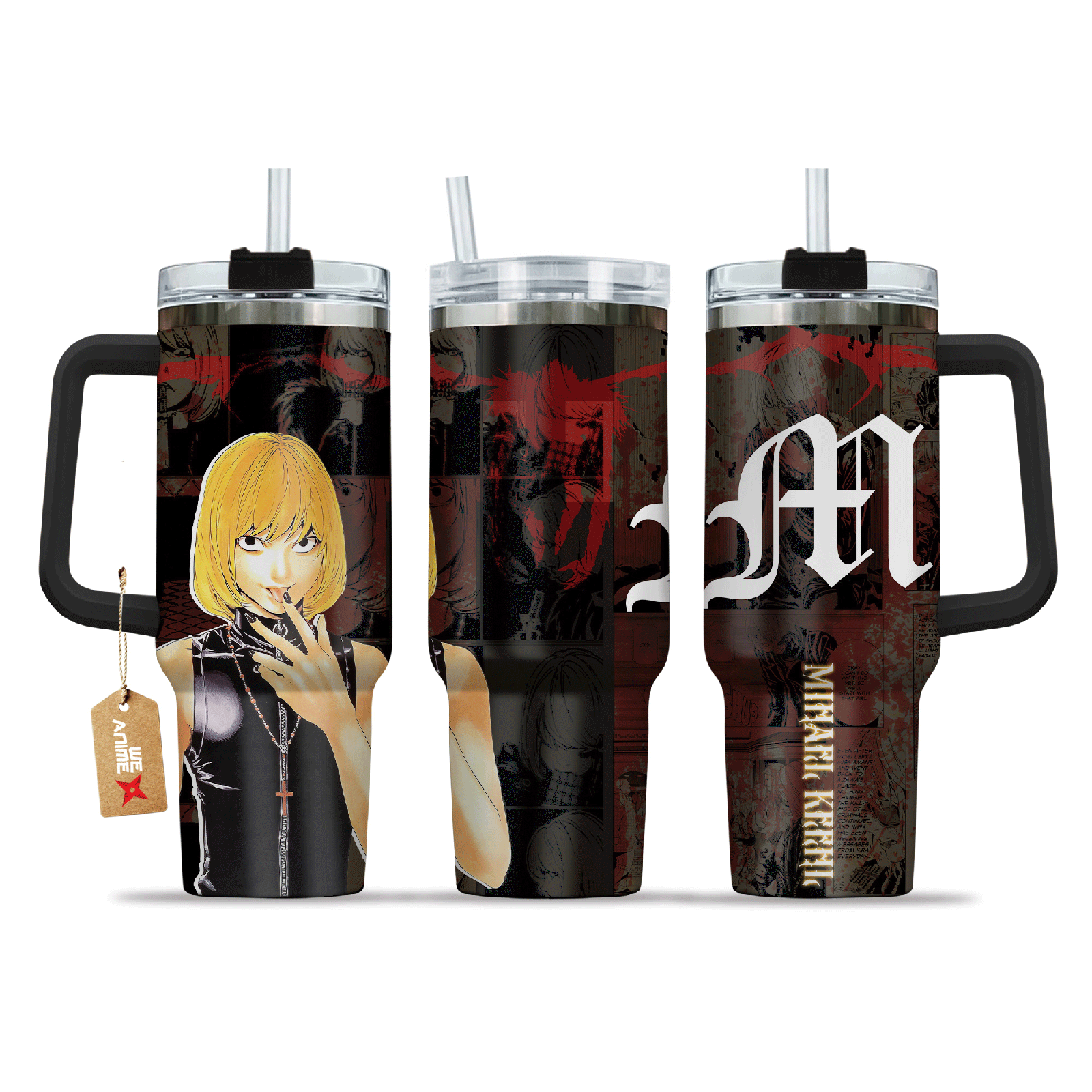 Mihael Keehl Mello Death Note Anime Custom Stanley Quencher   40oz Stainless Steel Tumbler With Handle HG