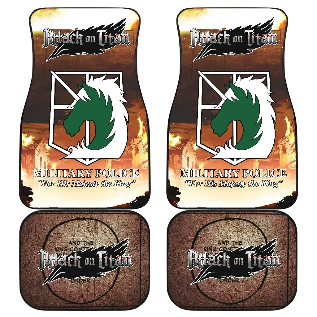 Military Police Attack On Titan Car Floor Mats Anime