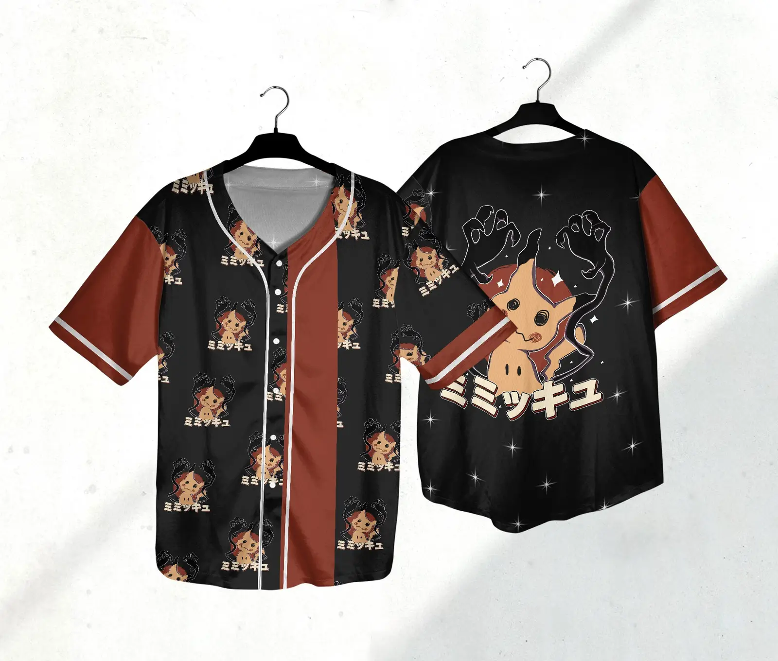 Mimikyu Baseball Jersey HG Shirt Japanese Anime Baseball Jersey HG Shirt Mimikyu Jersey Gifts – Designfullprint