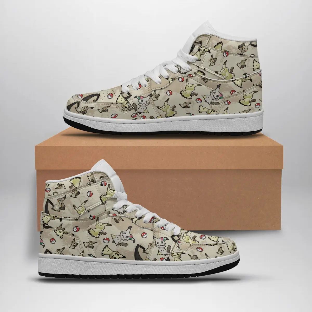 Mimikyu Pattern Pokemon Air Jordan 1 Shoes