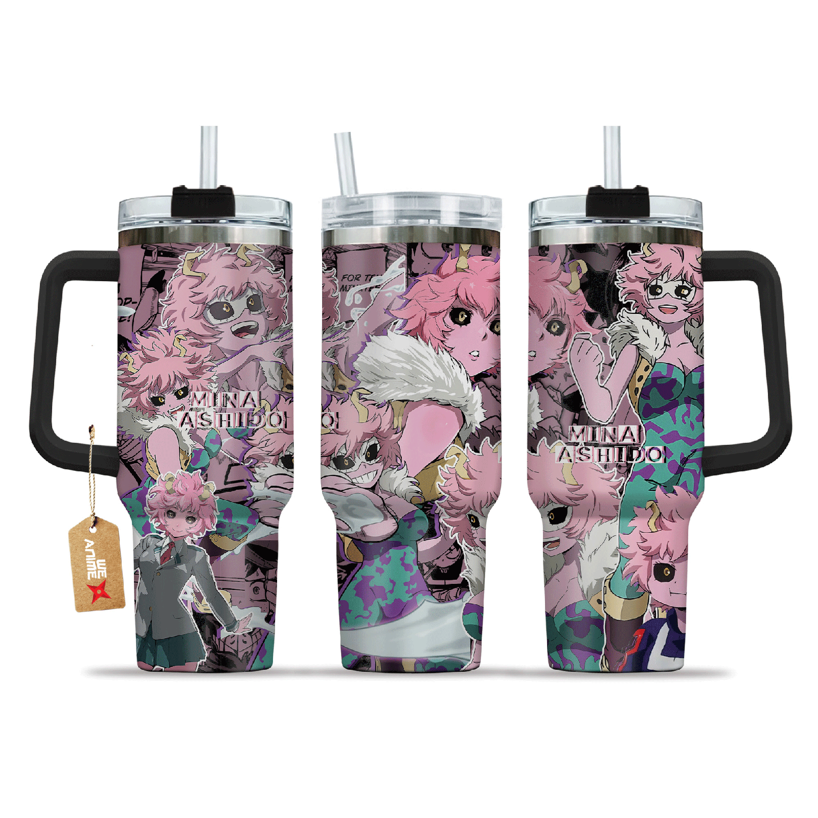 Mina Ashido Boku no H3ro Acad3mia Anime Custom  Quencher   40oz Stainless Steel Tumbler With Handle HG