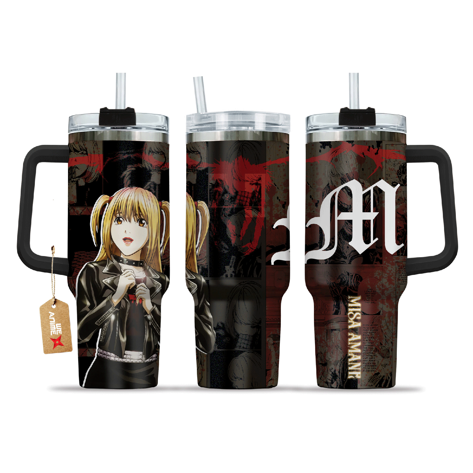 Misa Amane Death Note Anime Custom Stanley Quencher   40oz Stainless Steel Tumbler With Handle HG