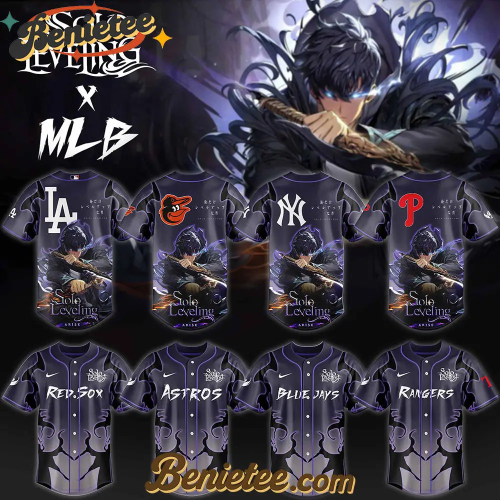 MLB x Solo Leveling Exclusive Baseball Jersey, Custom Anime Trending, Gift For Anime Lovers - Benietee Shop