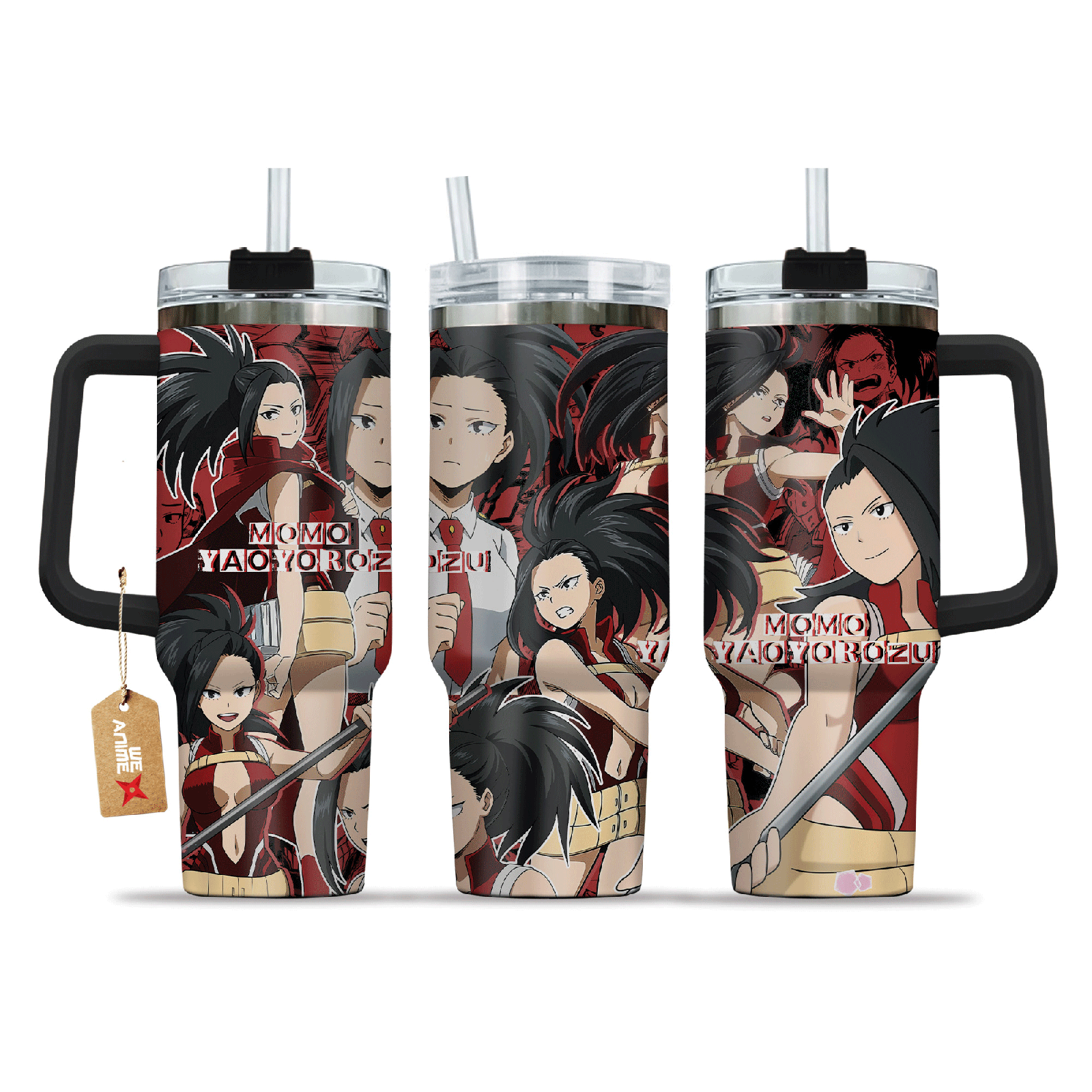 Momo Yaoyorozu Boku no H3ro Acad3mia Anime Custom  Quencher   40oz Stainless Steel Tumbler With Handle HG