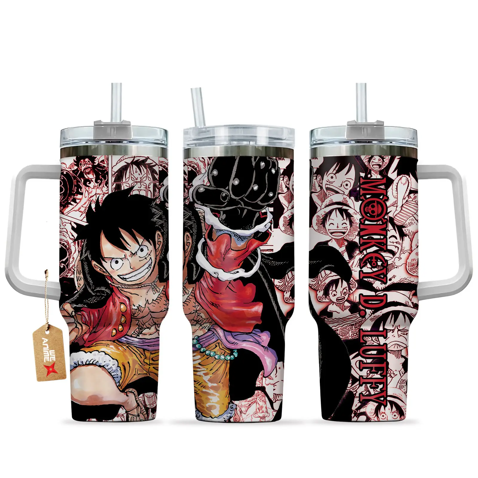 Monkey D. Luffy One Piece Anime  Custom Quencher  40oz Stainless Steel Tumbler With Handle HG