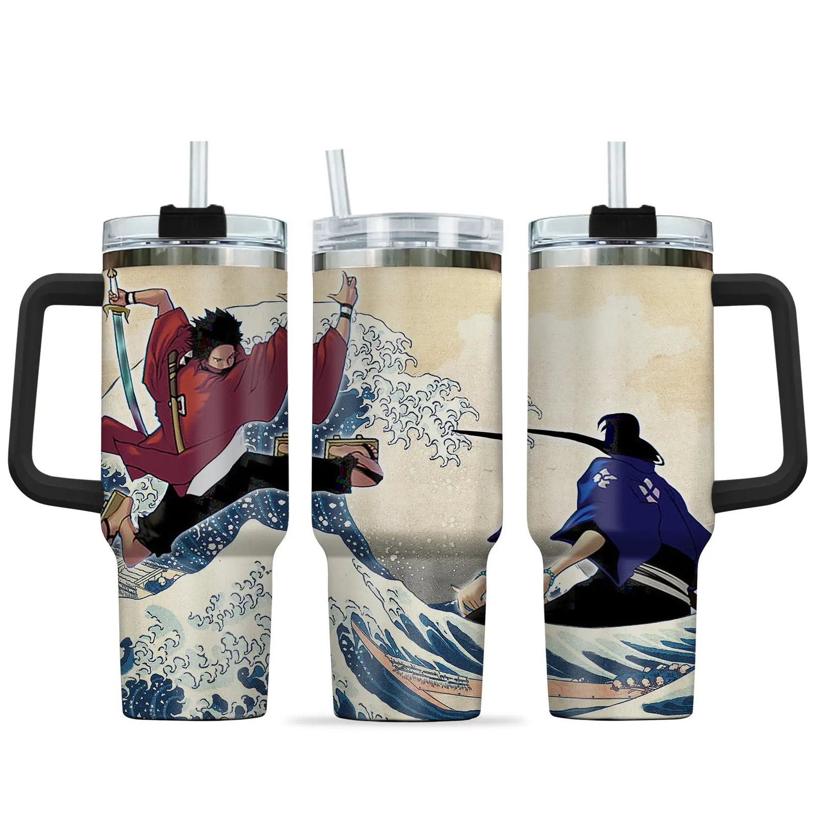 Mugen - Jin 40oz Travel Tumbler With Handle Rivalries Kanagawa Collection