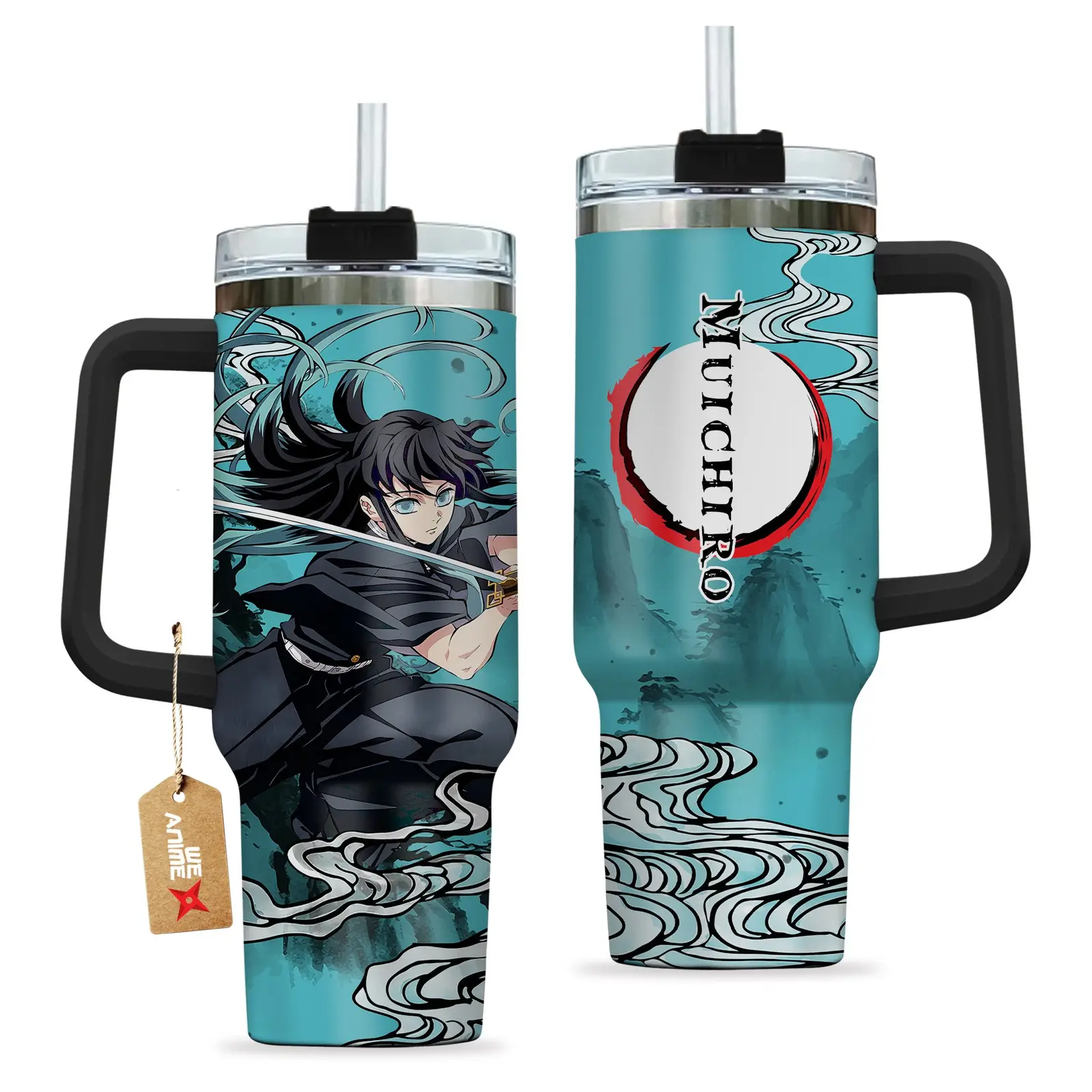 Muichiro Tokito Kimestu no Yaiba Anime Custom  Quencher   40oz Stainless Steel Tumbler With Handle HG