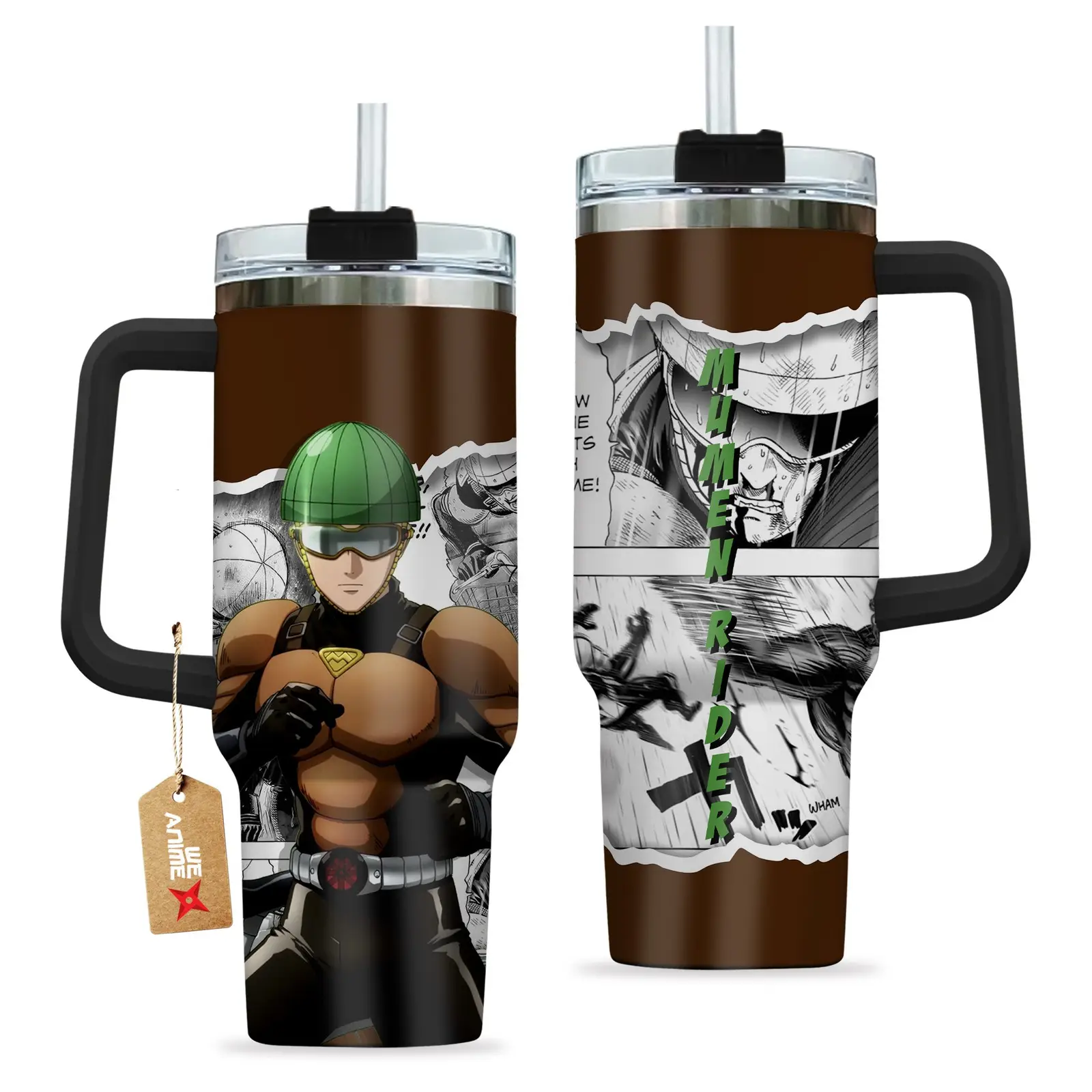 Mumen Rider One-Punch Man Anime?Custom  Quencher   40oz Stainless Steel Tumbler With Handle HG