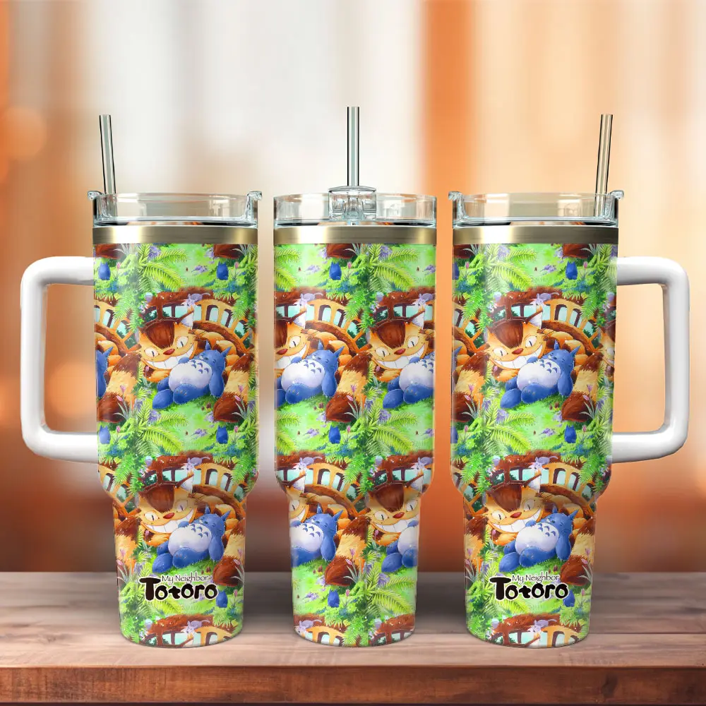My Neighbor Totoro Anime Cartoon Custom   40oz Quencher Tumbler Cup, Best Gift Idea NVA
