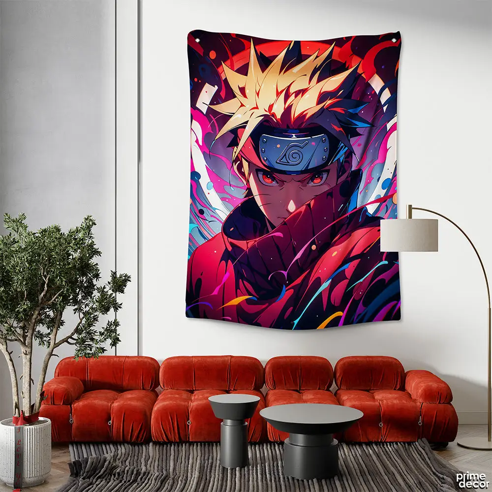 Naruto Uzumaki In Colorful Splashes | Anime Tapestry