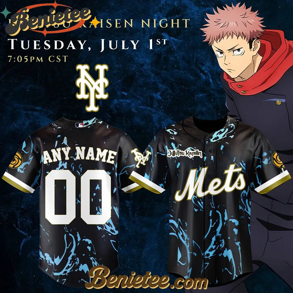 New York Mets x Jujutsu Kaisen Limited Baseball Jersey 2025 (Custom Name & Number), Custom Anime Trending, Gift For Anime Lovers - Benietee Shop