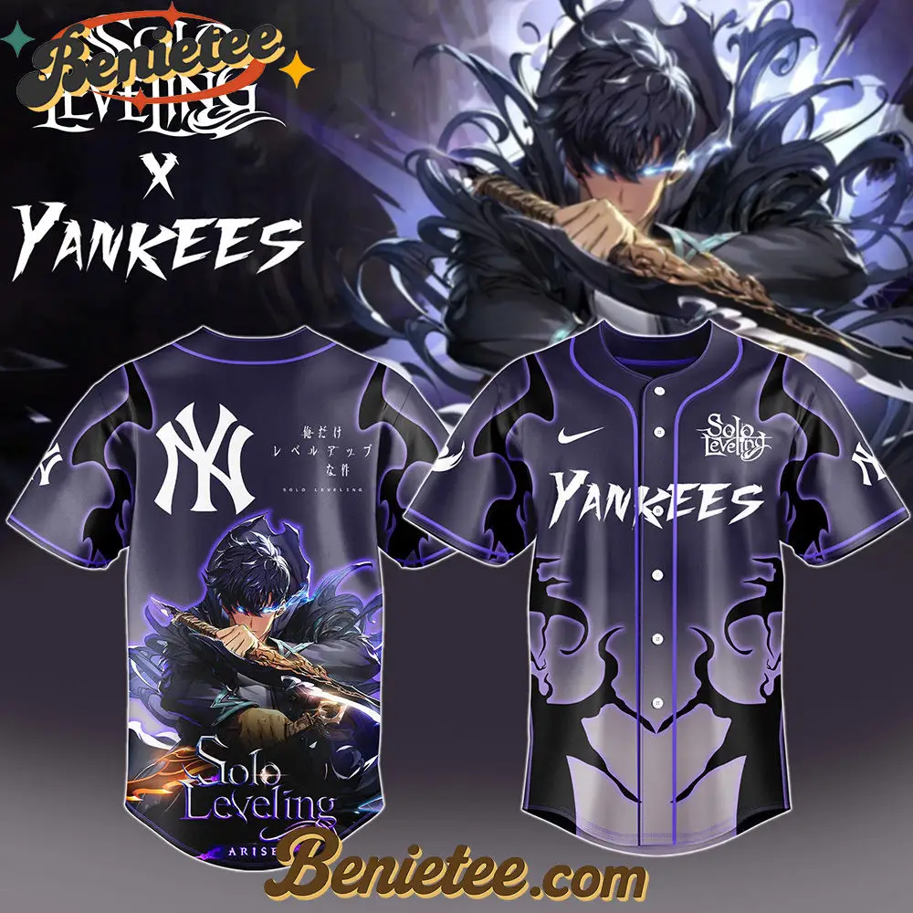 New York Yankees x Solo Leveling Exclusive Baseball Jersey, Custom Anime Trending, Gift For Anime Lovers - Benietee Shop