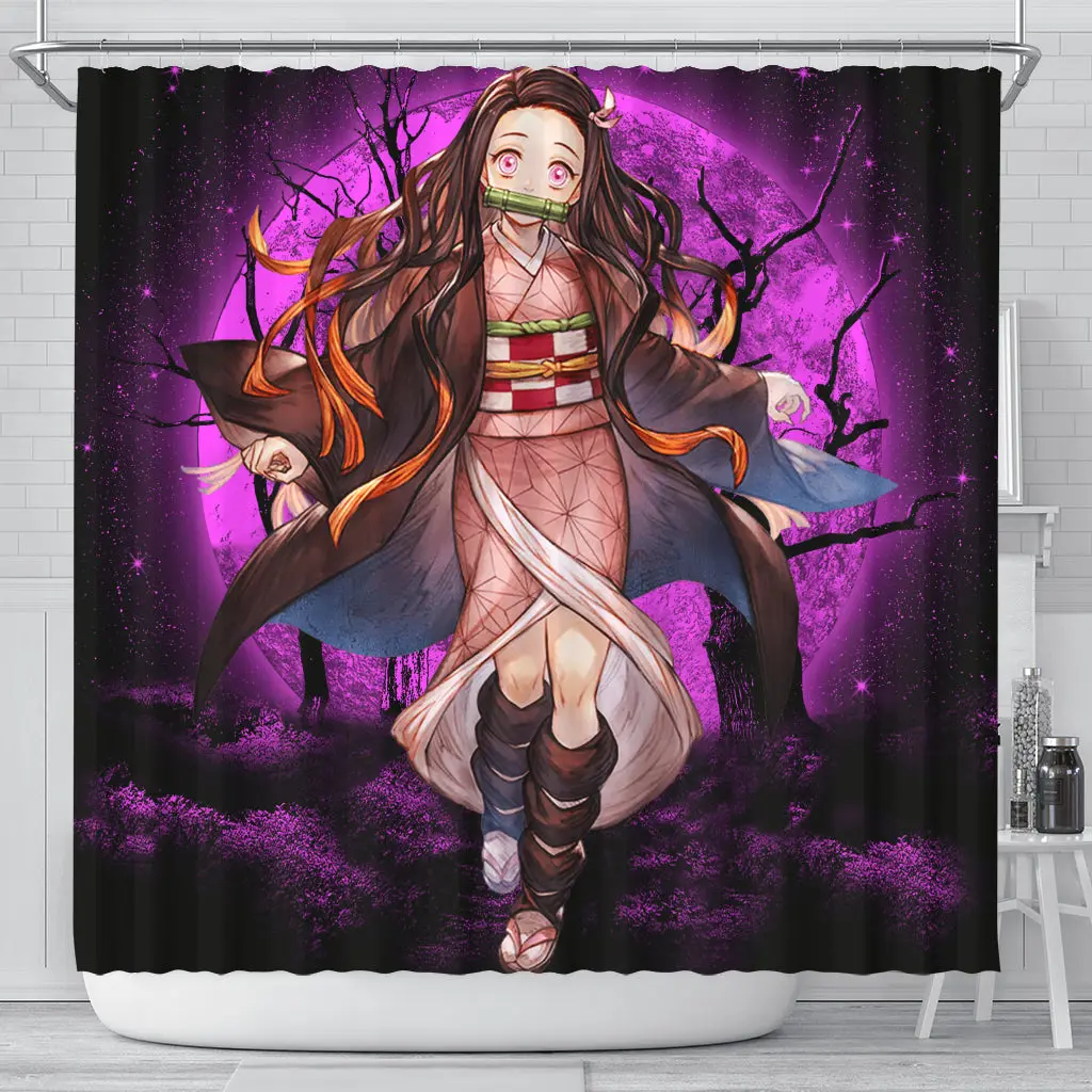 Nezuko Anime Moonlight Shower Curtain