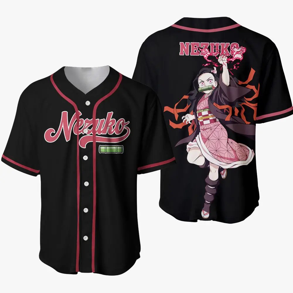 Nezuko Baseball Jersey, Anime Jersey, Demon Slayers Jersey - Benietee Shop