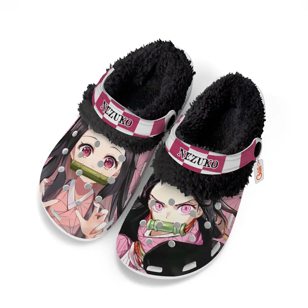 Nezuko Fleece Lined Clog Personalized Name