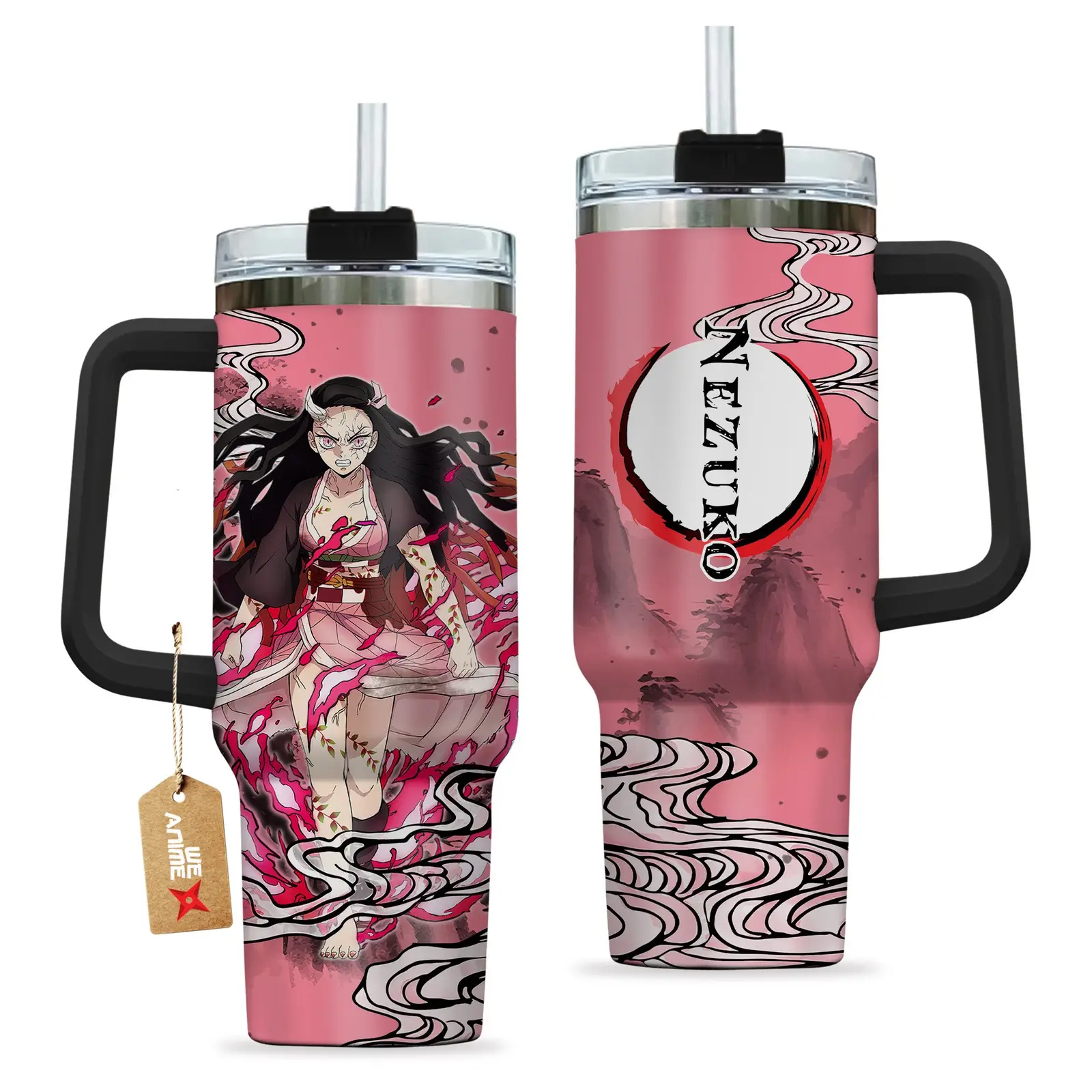 Nezuko Kamado Kimestu no Yaiba Demon Slayer  Anime Custom Quencher  40oz Stainless Steel Tumbler With Handle HG